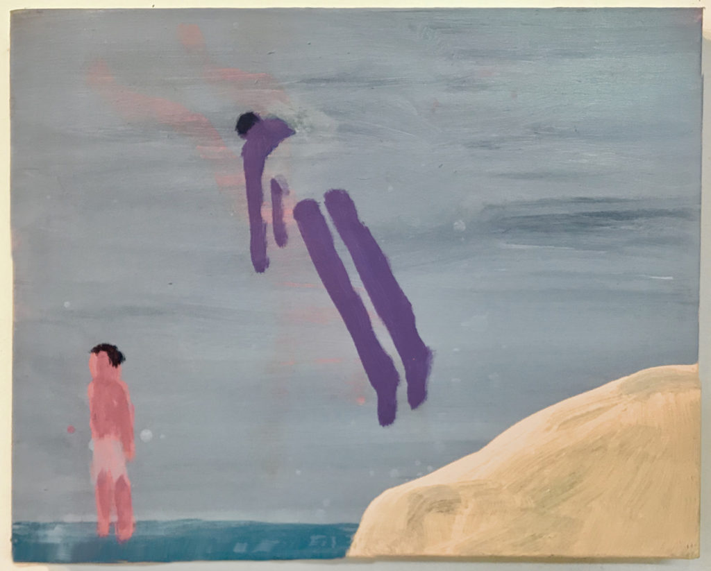 Diver in the Sky, Katherine Bradford, 2020, Acrylic on Canvas